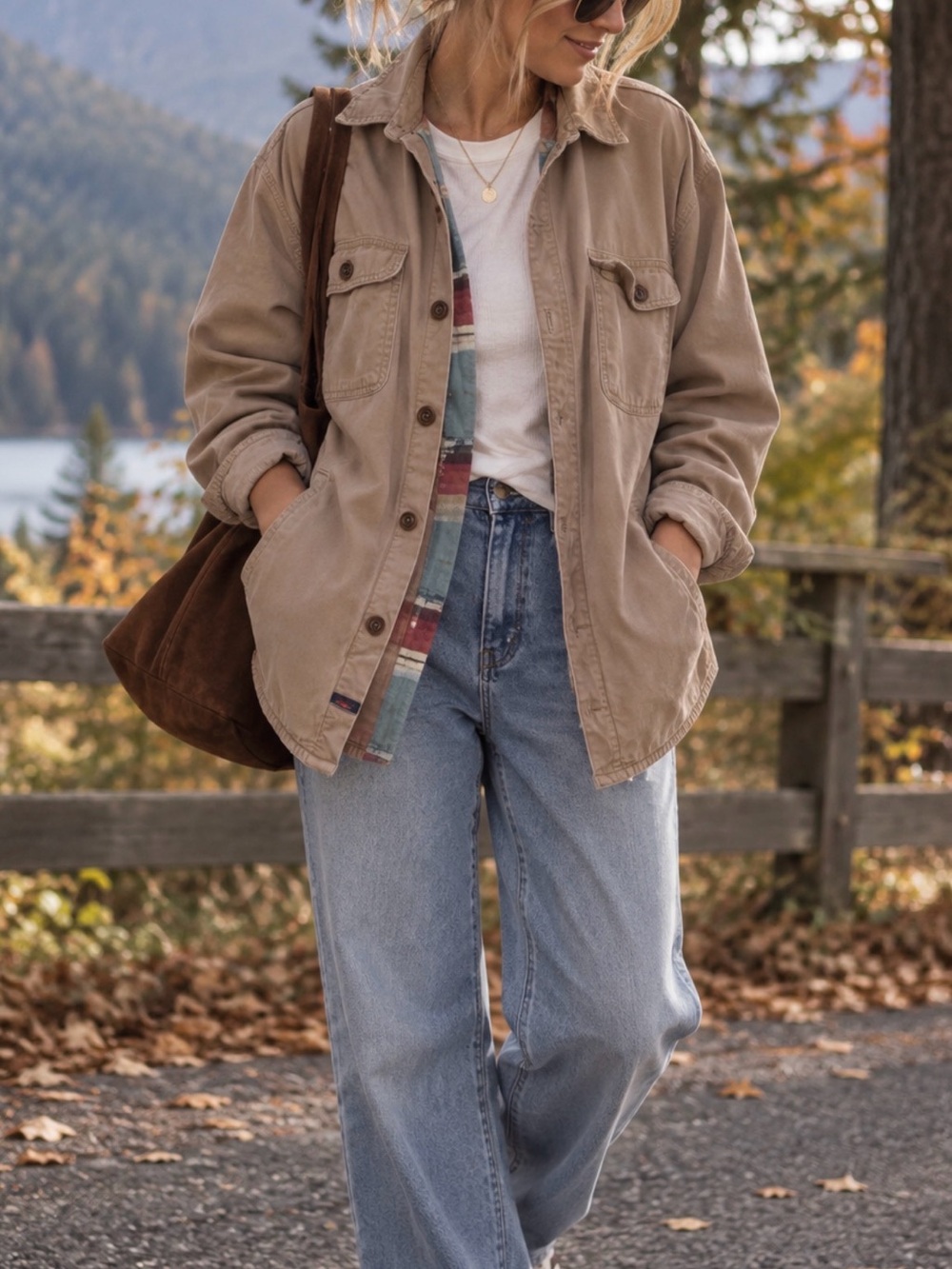 Faherty Sandstone Beige Button-Up Utility Jacket